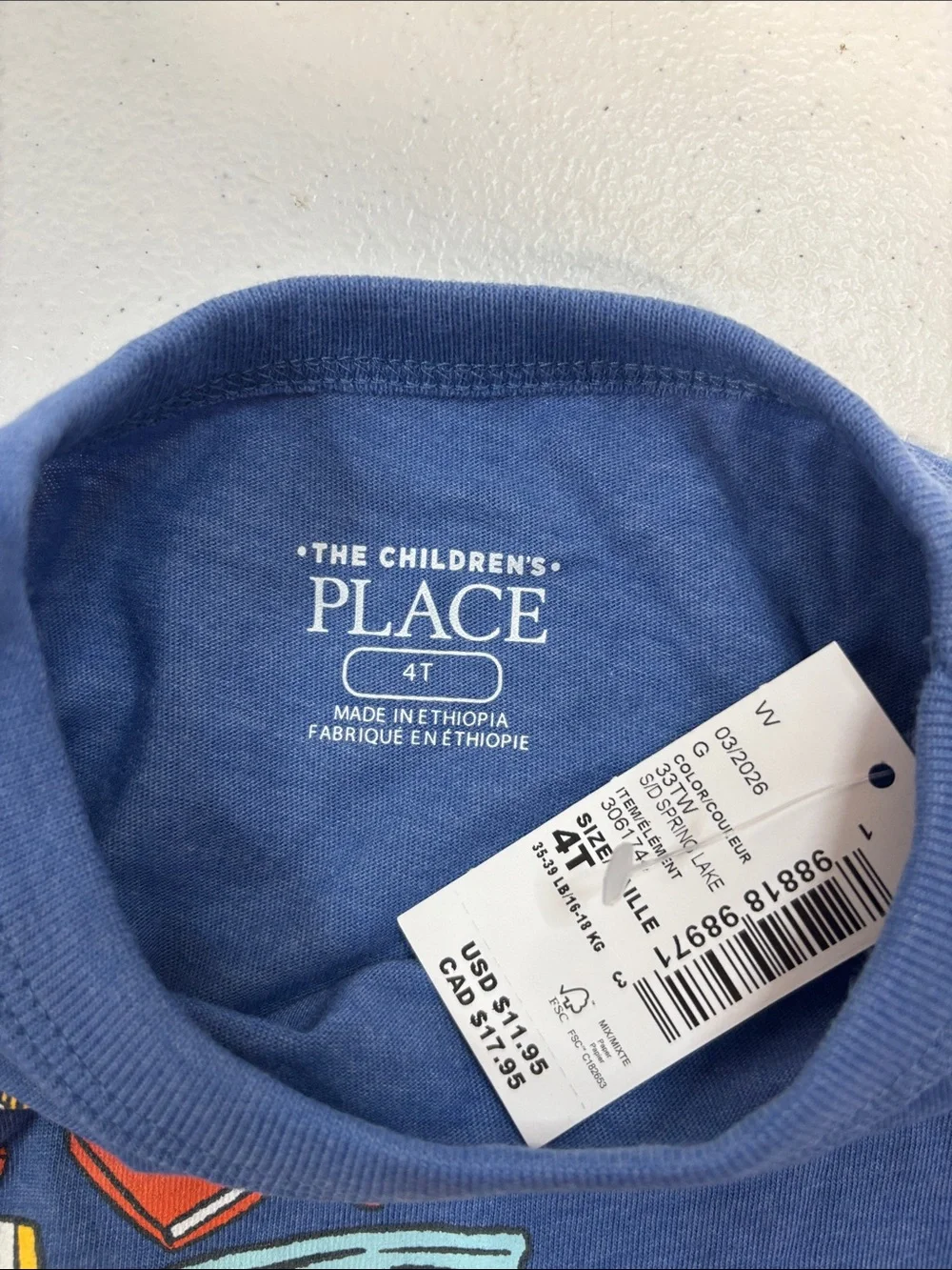 4T children’s place tee